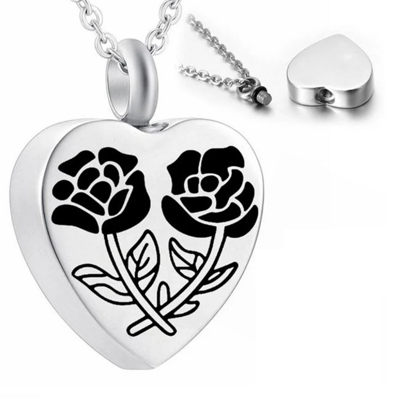 Фото Heart Rose Flower Urn Necklaces For Ashes Cremation Urns Keepsake Necklace Jewelry | Украшения и аксессуары