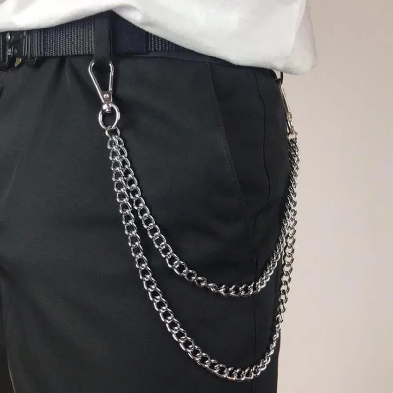Металлическая цепочка на талию в стиле панк-рок Мужская для ключей кошелек