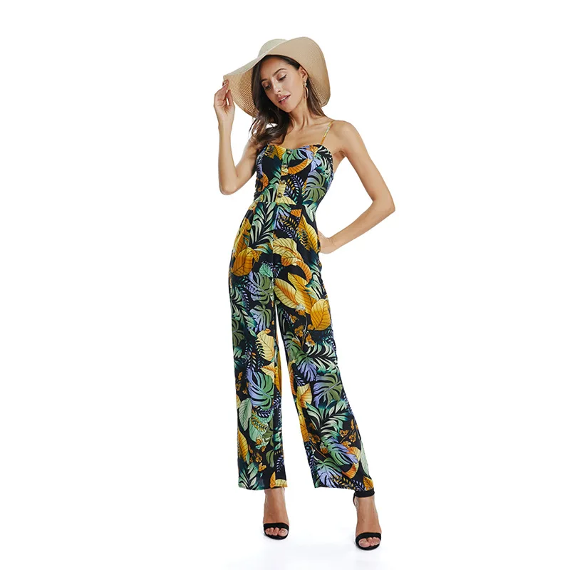 Elegant Floral Print Jumpsuit Women Summer 2020 Spaghetti Strap Sleeveless Overalls Casual Lady One Piece Romper Jumpsuit Female
Elegant Floral Print Jumpsuit Women Summer 2020 Spaghetti Strap Sleeveless Overalls Casual Lady One Piece Romper Jumpsuit Female