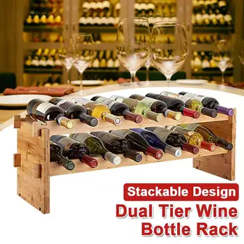 Wooden Dual-layer Wine Racks Bottle Cabinet Stand Holders Shelf Organizer Storage Retro Display Cabinet Decorate Wine Cellar
Wooden Dual-layer Wine Racks Bottle Cabinet Stand Holders Shelf Organizer Storage Retro Display Cabinet Decorate Wine Cellar