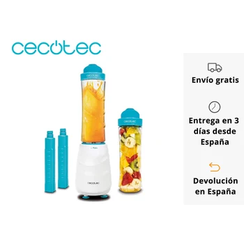 Cecotec Batidora de Vaso Portátil Power Titanium One con 2 Vasos de 600 ml y 2 Tapas con Asa
Cecotec Batidora de Vaso Portátil Power Titanium One con 2 Vasos de 600 ml y 2 Tapas con Asa