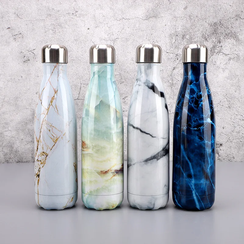 Фото Мраморная вода + бутылки звездное небо термос фляжка с двойными - купить