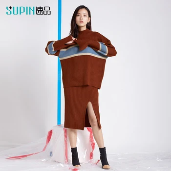 SUPIN Women Suit Knit Vintage Classical Sweater Pure Color Female Set Mid Style Skirt Fashion Vogue Suit 518491002
SUPIN Women Suit Knit Vintage Classical Sweater Pure Color Female Set Mid Style Skirt Fashion Vogue Suit 518491002