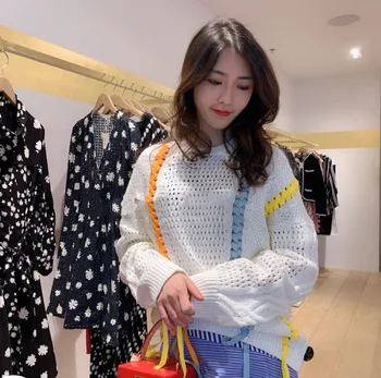 Women Sweater 2019 Spring Summer Collection Personality Ribbon Hollow Loose Sweater
Women Sweater 2019 Spring Summer Collection Personality Ribbon Hollow Loose Sweater