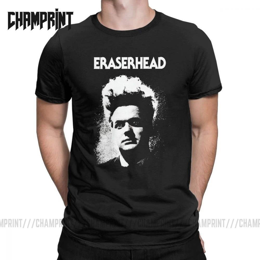 Футболки Eraserhead для мужчин футболка из 100% хлопка с круглым воротником и короткими