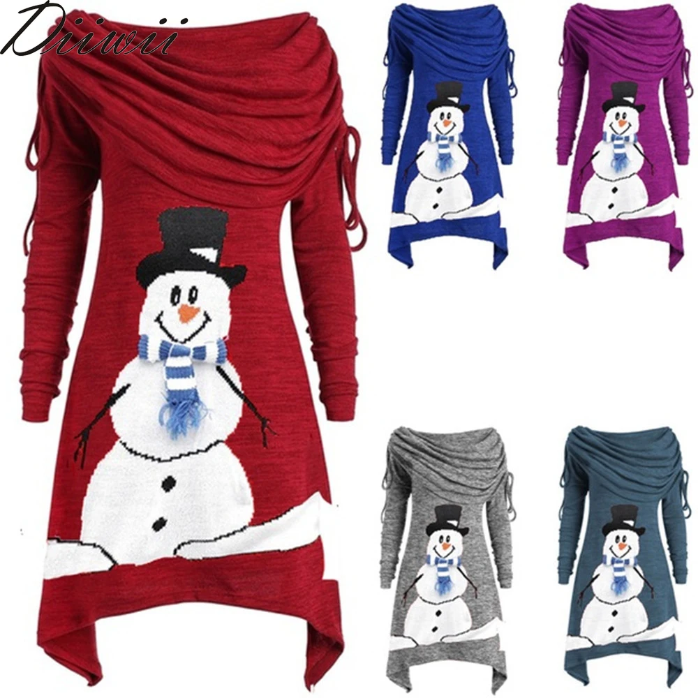 DiiWii Hot Style Females Christmas Dress Snowman Print Pleated Collar Irregular Drawstring Dress
DiiWii Hot Style Females Christmas Dress Snowman Print Pleated Collar Irregular Drawstring Dress