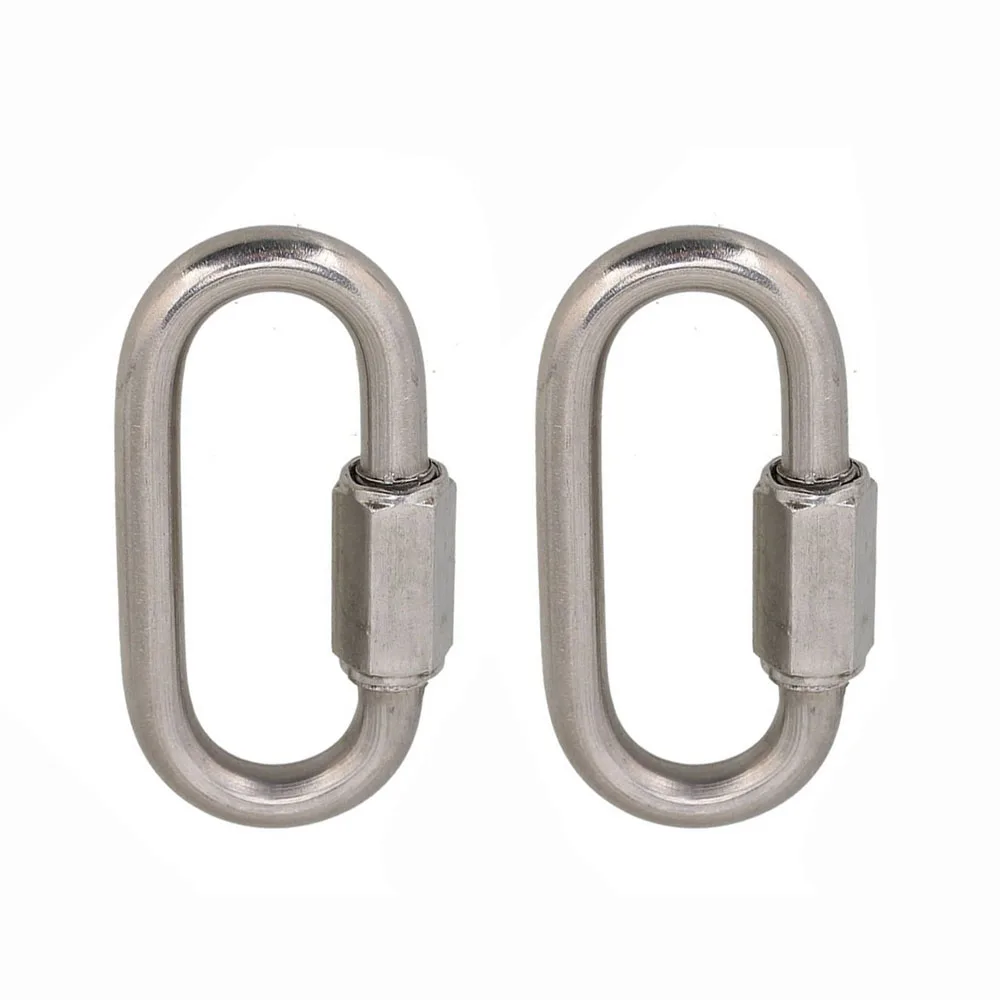 Multifunctional 304 Stainless Steel Carabiner Quick Oval Screwlock Link Lock Ring Hook M7 Pack of 2
Multifunctional 304 Stainless Steel Carabiner Quick Oval Screwlock Link Lock Ring Hook M7 Pack of 2