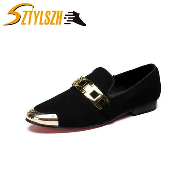 Europe Style New Men Velvet Loafers Party Wedding Shoes Black Red Metal Decoration Classic Fashion Slippers Driving Moccasins 
Europe Style New Men Velvet Loafers Party Wedding Shoes Black Red Metal Decoration Classic Fashion Slippers Driving Moccasins