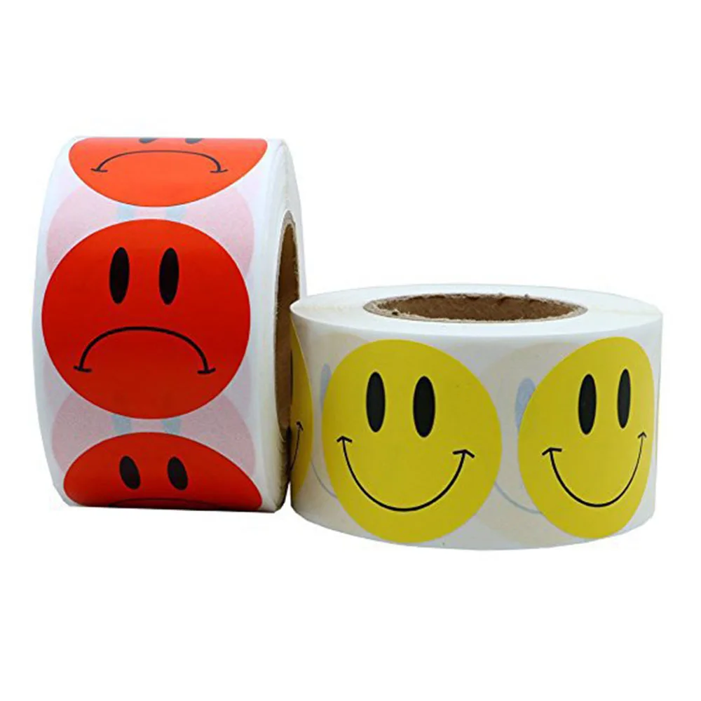 500PCS / roll Yellow Smiley Face Happy or Red Crying face Stickers 1 Inch Round Circle Teacher Labels
500PCS / roll Yellow Smiley Face Happy or Red Crying face Stickers 1 Inch Round Circle Teacher Labels