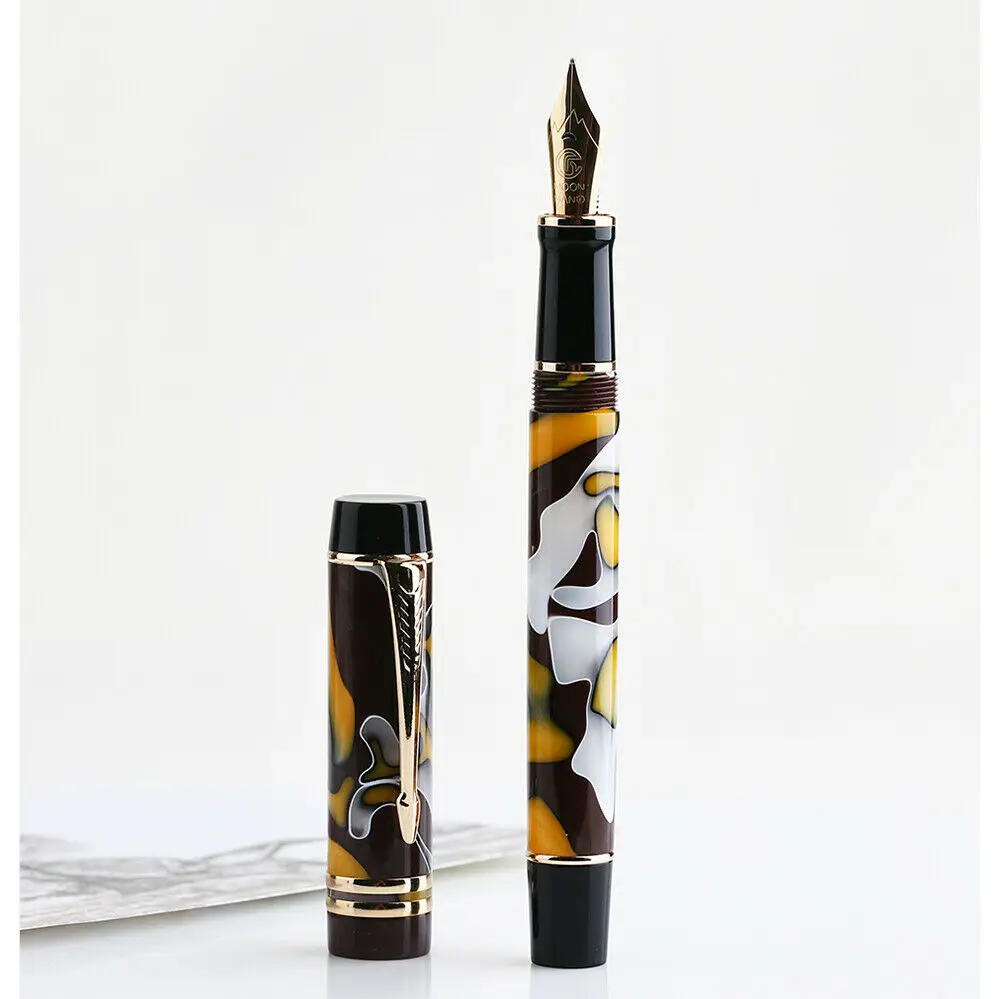 Moonman M600S Celluloid Amber Fountain Pen F/M/Bent Nib with Converter Excellent Quality Office Business Writing Gift Ink Pen
Moonman M600S Celluloid Amber Fountain Pen F/M/Bent Nib with Converter Excellent Quality Office Business Writing Gift Ink Pen