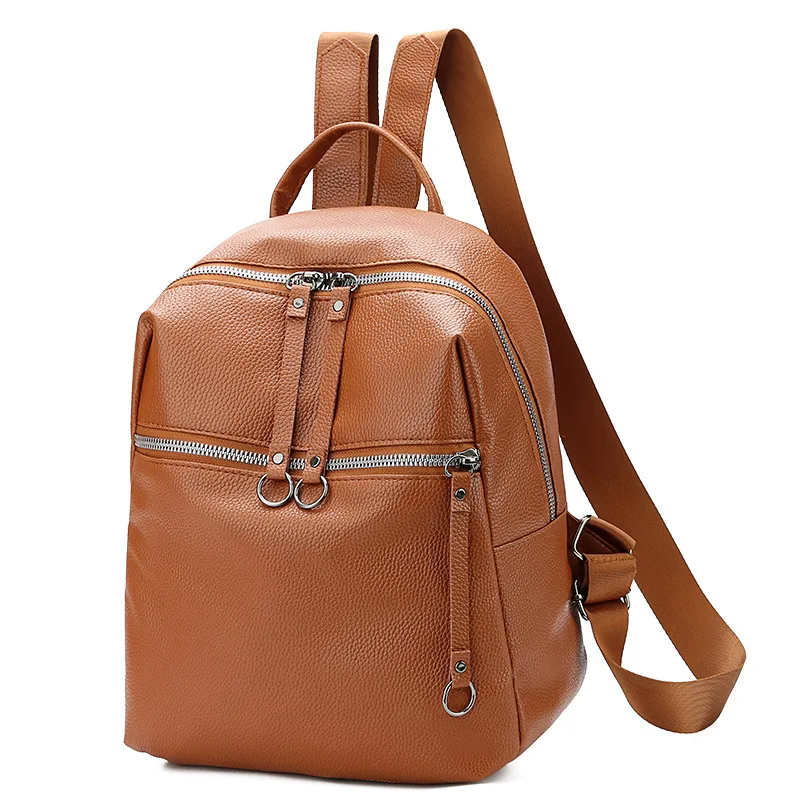 

Fashion Women's PU Leather Backpack Large-capacity Youth Leather Backpacks For Teenage Girls Female School Shoulder Bag Backpack