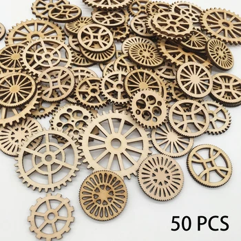 50pcs Home Steampunk Style Party Decor Hollowed Out Gift Tag Hanging Ornament Card Making Gear Pendant Wooden Round DIY Handmade 
50pcs Home Steampunk Style Party Decor Hollowed Out Gift Tag Hanging Ornament Card Making Gear Pendant Wooden Round DIY Handmade