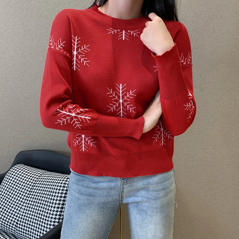 Woman Sweaters Christmas Winter Clothes Women Snowflake Pattern Classic Round Neck Long Sleeve Festive Sweaters for Women
Woman Sweaters Christmas Winter Clothes Women Snowflake Pattern Classic Round Neck Long Sleeve Festive Sweaters for Women