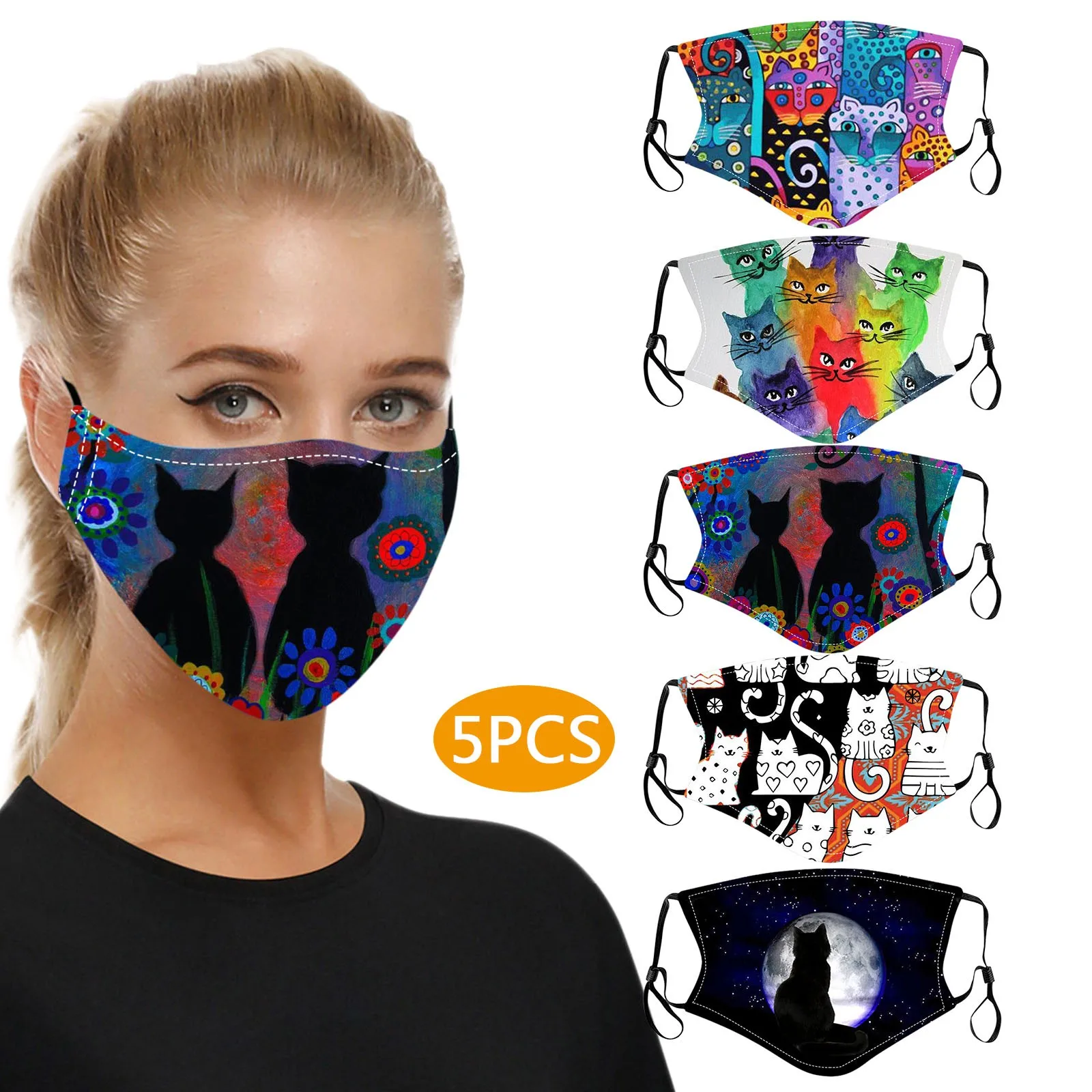 5PCS Fashion Unisex Reusable Washable Flower Cat Print Safe Protection Face Mask mouth covers Headband Mascarilla reutilizable
5PCS Fashion Unisex Reusable Washable Flower Cat Print Safe Protection Face Mask mouth covers Headband Mascarilla reutilizable