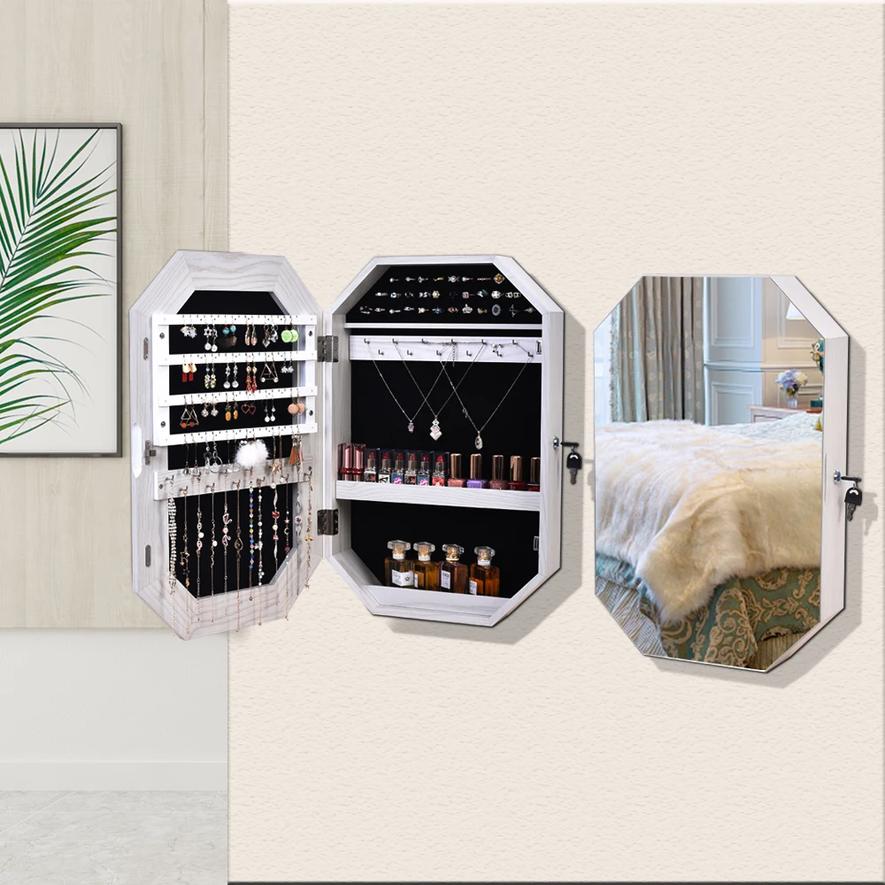 Simple Solid Wood Pattern Covered Wall-Mounted Display Cabinet Full Mirror Octagonal Jewelry Mirror Cabinet Dressers
Simple Solid Wood Pattern Covered Wall-Mounted Display Cabinet Full Mirror Octagonal Jewelry Mirror Cabinet Dressers