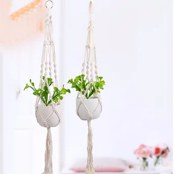 Gardening Flowerpot Net Bag Hand-woven Cotton Rope Flowerpot Sling Plant Hanging Basket Indoor And Outdoor Flower Pot Hanging Ba 
Gardening Flowerpot Net Bag Hand-woven Cotton Rope Flowerpot Sling Plant Hanging Basket Indoor And Outdoor Flower Pot Hanging Ba
