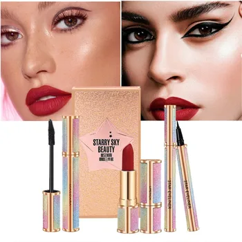3pcs/set Shining Makeup Set Including Eyeliner Mascara Lipstick Makeup Kit Women Starry Sky Cosmetics Tools
3pcs/set Shining Makeup Set Including Eyeliner Mascara Lipstick Makeup Kit Women Starry Sky Cosmetics Tools