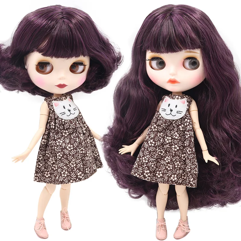 

Кукла на заказ ICY DBS Blyth No.BL135/950 фиолетовая Смешанная с коричневыми волосами белая кожа 1/6 BJD Ob24 аниме девушка