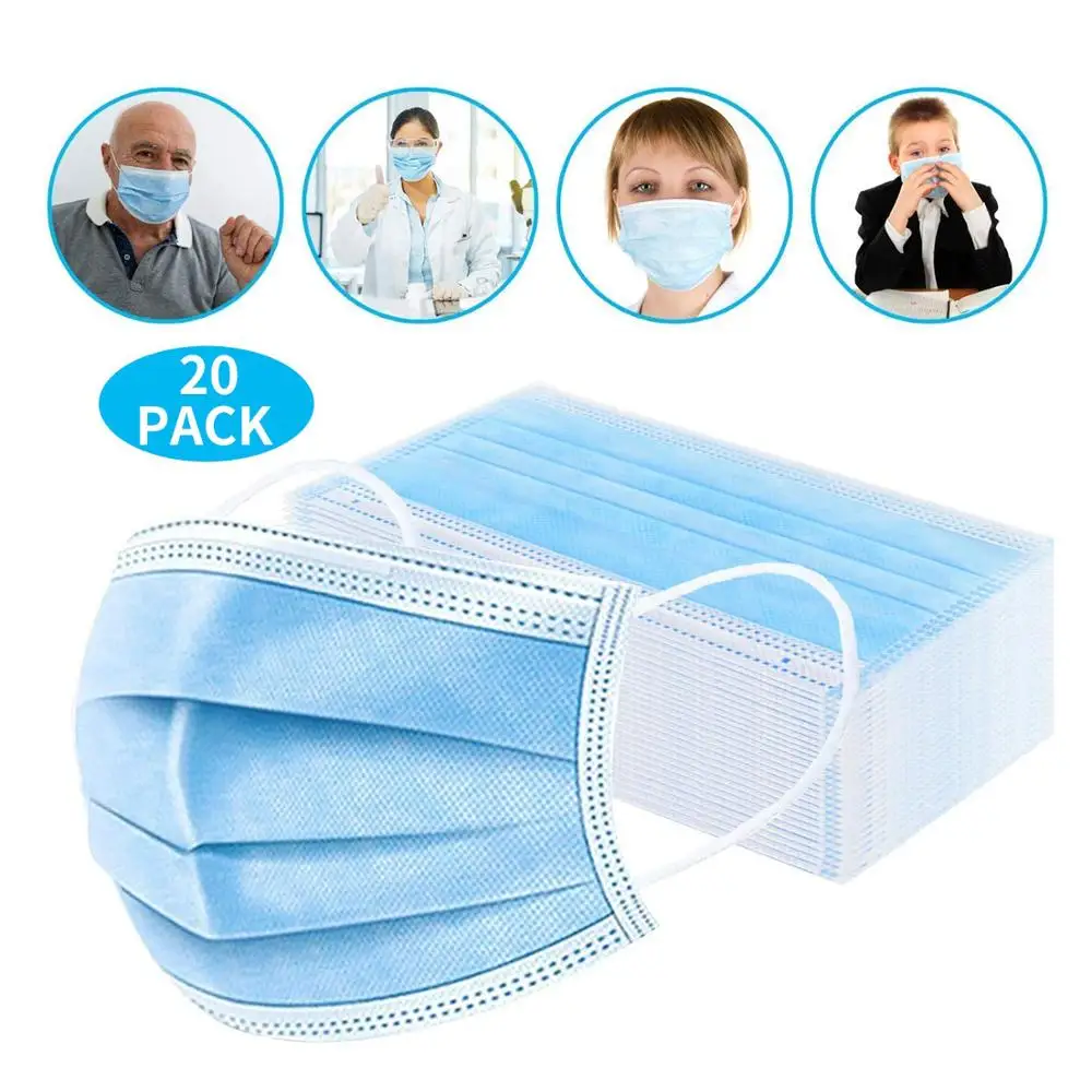 20/50 / 100pcs disposable protective mask breathable, dustproof, non-woven, three-layer thickened virus-proof safety mask
20/50 / 100pcs disposable protective mask breathable, dustproof, non-woven, three-layer thickened virus-proof safety mask