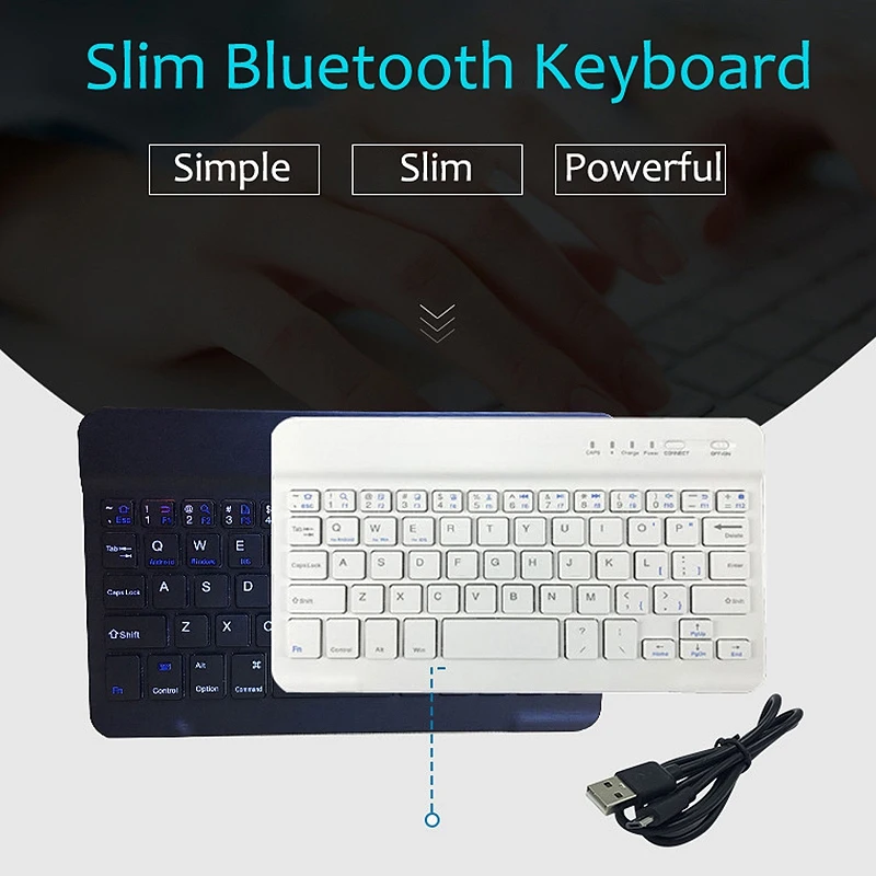 Ультратонкая портативная беспроводная мини-клавиатура Bluetooth для IOS Iphone Ipad Pro Android