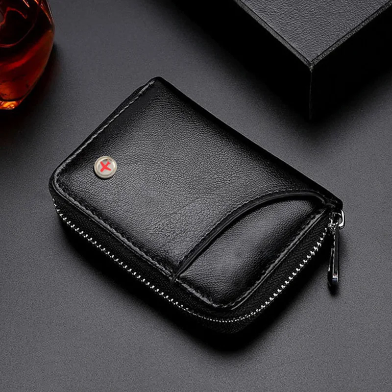 Фото Leather RFID Credit Card Holder Women ID Business Men CardHolder Wallet Lady Red Coin Purse Cards Case | Багаж и сумки