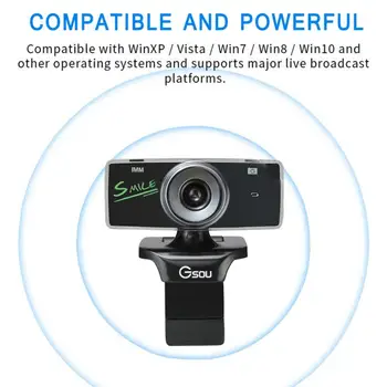 USB HD 480P Webcam Built-in Microphone High-end Video Call Computer Peripheral Web Camera for Microsoft Youtube PC Laptop Black
USB HD 480P Webcam Built-in Microphone High-end Video Call Computer Peripheral Web Camera for Microsoft Youtube PC Laptop Black