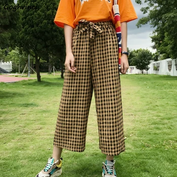 Casual Pants Women Plaid Elastic High Waist Simple Office Lady Womens Elegant Simple All-match Leisure Korean Style Loose Trendy
Casual Pants Women Plaid Elastic High Waist Simple Office Lady Womens Elegant Simple All-match Leisure Korean Style Loose Trendy