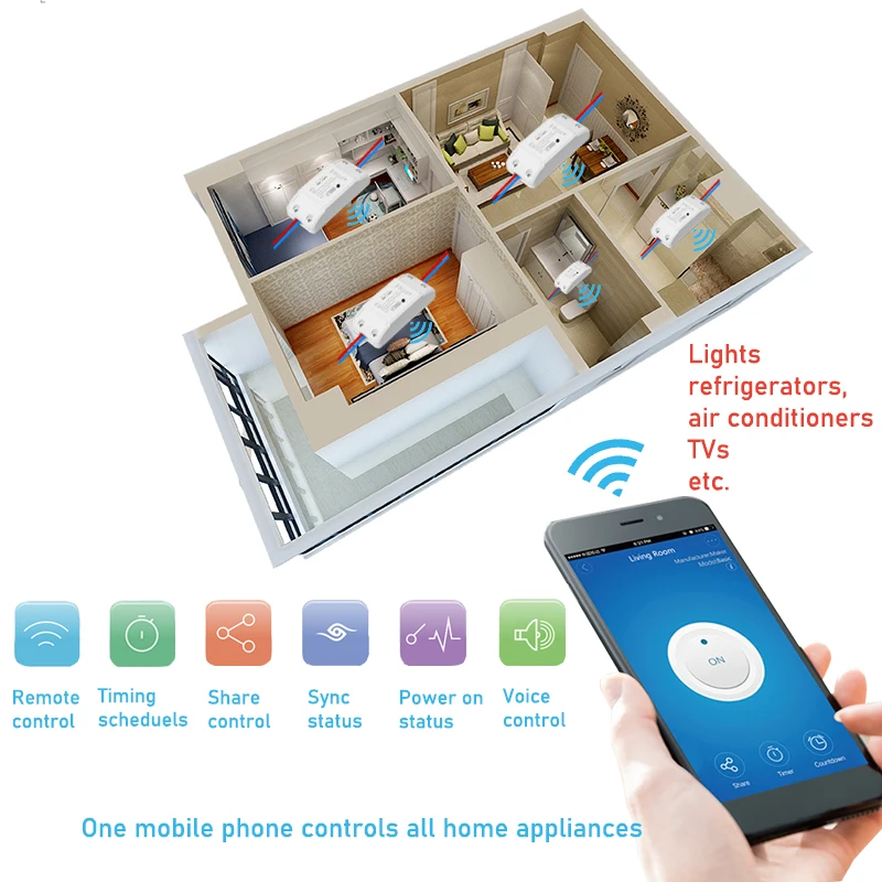 AC 250V wifi wireless smart switch universal circuit breaker timer APP remote control compatible with Tuya Alexa Google Homework
AC 250V wifi wireless smart switch universal circuit breaker timer APP remote control compatible with Tuya Alexa Google Homework