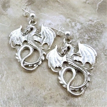 1 Pairs of Dragon Earrings Antique Silver Color 4mm Ball Post Stud Earrings, Gothic Earrings , Dragon Stud Earrings 
1 Pairs of Dragon Earrings Antique Silver Color 4mm Ball Post Stud Earrings, Gothic Earrings , Dragon Stud Earrings