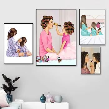 Mother Daughter Make Up Poster Family Wall Art Canvas Painting Lovely Print and Poster Picture For Living Room Home Art Decor
Mother Daughter Make Up Poster Family Wall Art Canvas Painting Lovely Print and Poster Picture For Living Room Home Art Decor