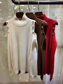 2020 Winter Runway Designer Sweater Pullovers Women Luxury Wool Buttons Female Christmas Knit Sweater Jumper Clothing
2020 Winter Runway Designer Sweater Pullovers Women Luxury Wool Buttons Female Christmas Knit Sweater Jumper Clothing