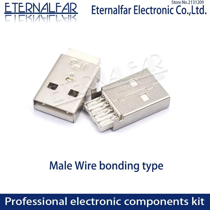 USB 2.0 Type A Male Welded Welding straight bar Welding Straight Vertical Connector Needle Welding Wire PCB DIY
USB 2.0 Type A Male Welded Welding straight bar Welding Straight Vertical Connector Needle Welding Wire PCB DIY