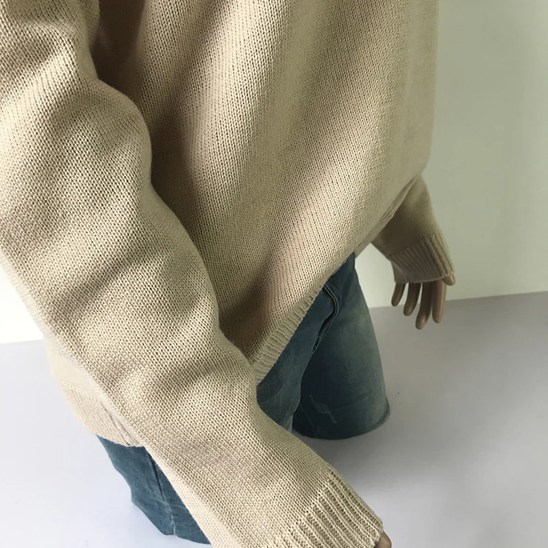 Loose women jumper spring autumn oversized knitted women sweaters and pullovers thin black long sleeve ladies sweater DR2250 (1)