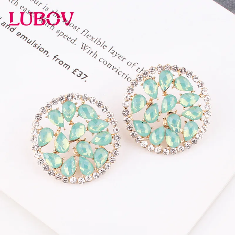 LUBOV Beautiful Multiple Colors Round Opal Stud Earrings Rhinestone Colorful Crystal Piercing Earrings Women Christmas Party
LUBOV Beautiful Multiple Colors Round Opal Stud Earrings Rhinestone Colorful Crystal Piercing Earrings Women Christmas Party