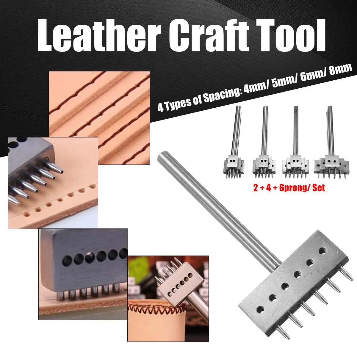 DIY 3pcs 4/5/6/8mm 2/4/6 Teeth Leather Craft Tools Hole Chisel Graving Stitching Punch Tools Kit Hole for Belt Steel Rhombus
DIY 3pcs 4/5/6/8mm 2/4/6 Teeth Leather Craft Tools Hole Chisel Graving Stitching Punch Tools Kit Hole for Belt Steel Rhombus