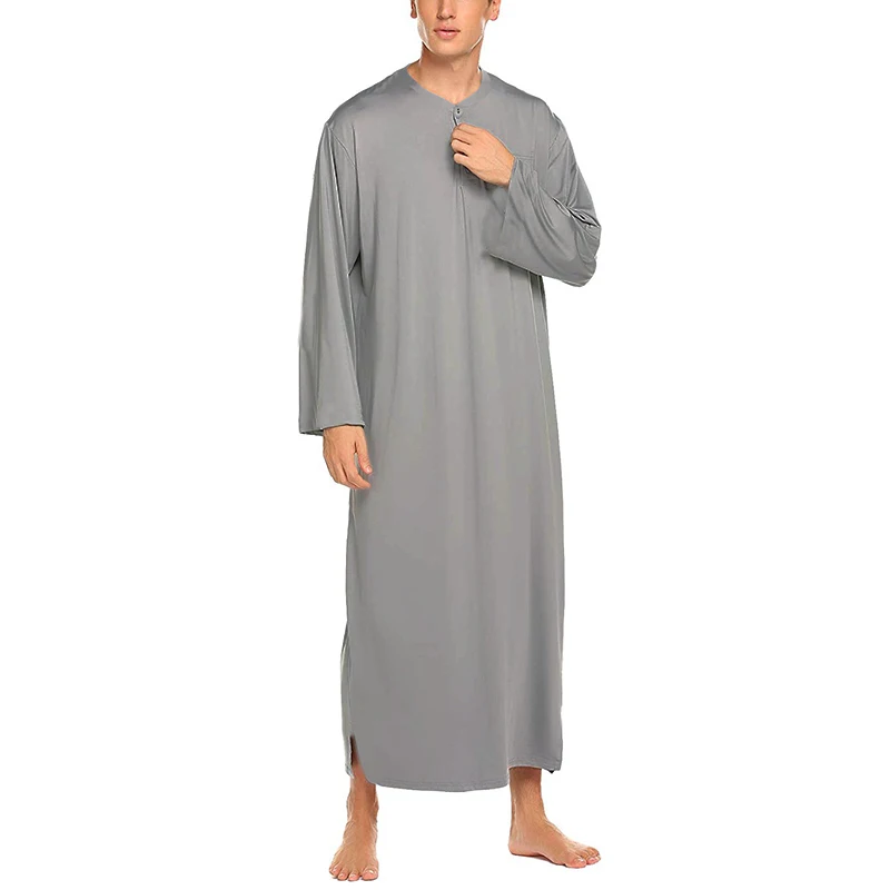 INCERUN Men Robes Pajamas Long Sleeve Leisure Solid Color Homewear Comfortable O Neck Bathrobes Mens Kaftan Dressing Gown 2020 INCERUN Men Robes Pajamas Long Sleeve Leisure Solid Color Homewear Comfortable O Neck Bathrobes Mens Kaftan Dressing Gown 2020