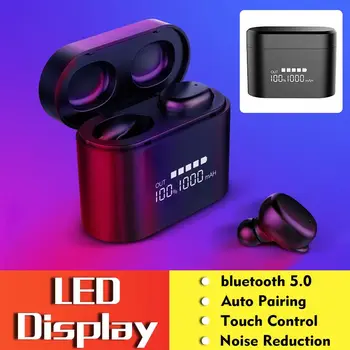 CLAITE bluetooth 5.0 Earphone TWS Wireless Stereo HiFi Earbuds LED Display Bilateral HD Call Noise Cancelling Headset with Mic
CLAITE bluetooth 5.0 Earphone TWS Wireless Stereo HiFi Earbuds LED Display Bilateral HD Call Noise Cancelling Headset with Mic