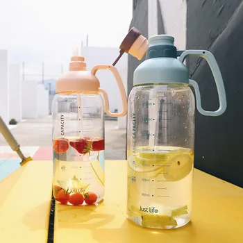 1.8L/1L Water Bottle with Straw Outdoor Sports Bottles with Lid Hiking Camping Plastic Large Capacity Tritan BPA Free R2028 
1.8L/1L Water Bottle with Straw Outdoor Sports Bottles with Lid Hiking Camping Plastic Large Capacity Tritan BPA Free R2028