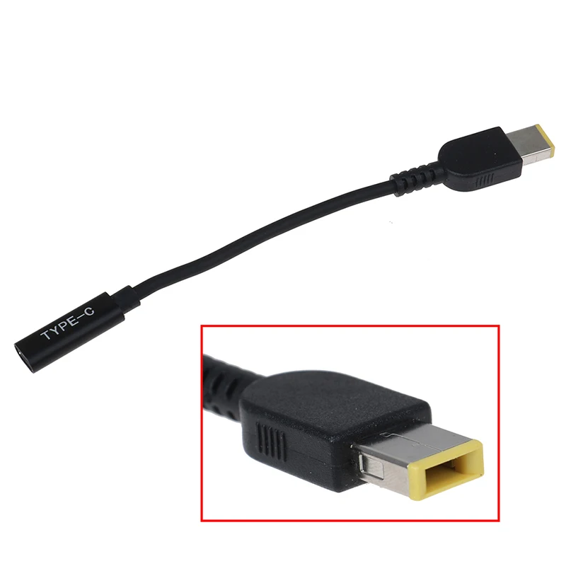 Type-C Female to Square DC Male PD Power Charger Connector Cable All-copper Conductor Induction Chip 15cm for Lenovo Thinkpad | Компьютеры