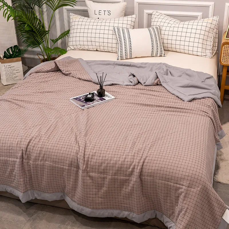 Фото Тонкое летнее одеяло в полоску лоскутное покрывало для кровати взрослых и | Одеяла (33033016103)