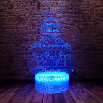 Lovely 3D Illusion LED Kids Nightlight Colorful Changing Light Carousel Merry-go-round Model Toys
Lovely 3D Illusion LED Kids Nightlight Colorful Changing Light Carousel Merry-go-round Model Toys