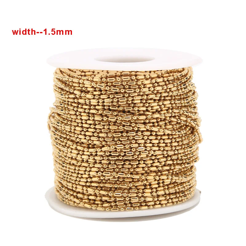 2/5/10M Stainless Steel Handmade Gold Beads Chains Link Chain DIY For Choker Necklace Bracelet Anklet Jewelry Making Findings
2/5/10M Stainless Steel Handmade Gold Beads Chains Link Chain DIY For Choker Necklace Bracelet Anklet Jewelry Making Findings