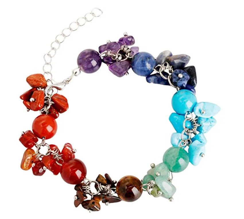 FYJS Unique Silver Plated Handmade 7 Colors Quartz Stone 8 mm Round Beads with Irregular Shape Gravel Bracelet Chakra Jewelry
FYJS Unique Silver Plated Handmade 7 Colors Quartz Stone 8 mm Round Beads with Irregular Shape Gravel Bracelet Chakra Jewelry