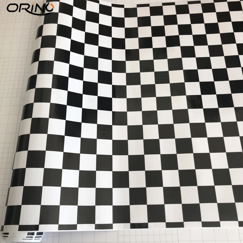 Black White Checkered Flag Sticker Decal Film-2