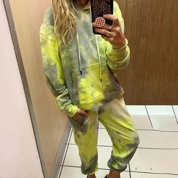 Pajamas Woman Tie Dye Lounge Sports Wear 2 Piece Fashion Pajamas Fitness Pink Pants And Top Set Women Pijama Mujer 
Pajamas Woman Tie Dye Lounge Sports Wear 2 Piece Fashion Pajamas Fitness Pink Pants And Top Set Women Pijama Mujer
