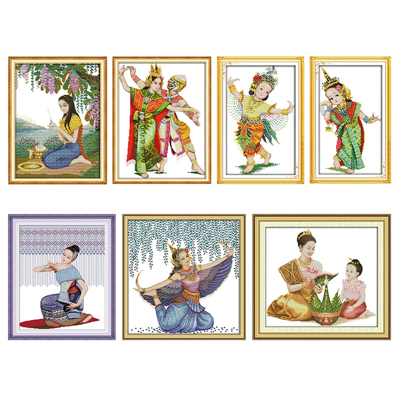Cross Stitch Kits Thailand Dance Stamped Fabrics Patterns 11CT 14CT Printed Counted Decoration Crafts Embroidery Needlework Sets
Cross Stitch Kits Thailand Dance Stamped Fabrics Patterns 11CT 14CT Printed Counted Decoration Crafts Embroidery Needlework Sets