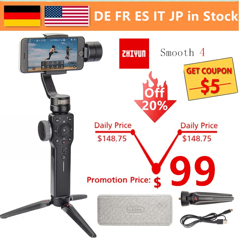 Presell Zhiyun SMOOTH Q 3-Axis Handheld Gimbal Portable Stabilizer for Smartphone gopro 3 4 Vertical Shooting
Presell Zhiyun SMOOTH Q 3-Axis Handheld Gimbal Portable Stabilizer for Smartphone gopro 3 4 Vertical Shooting