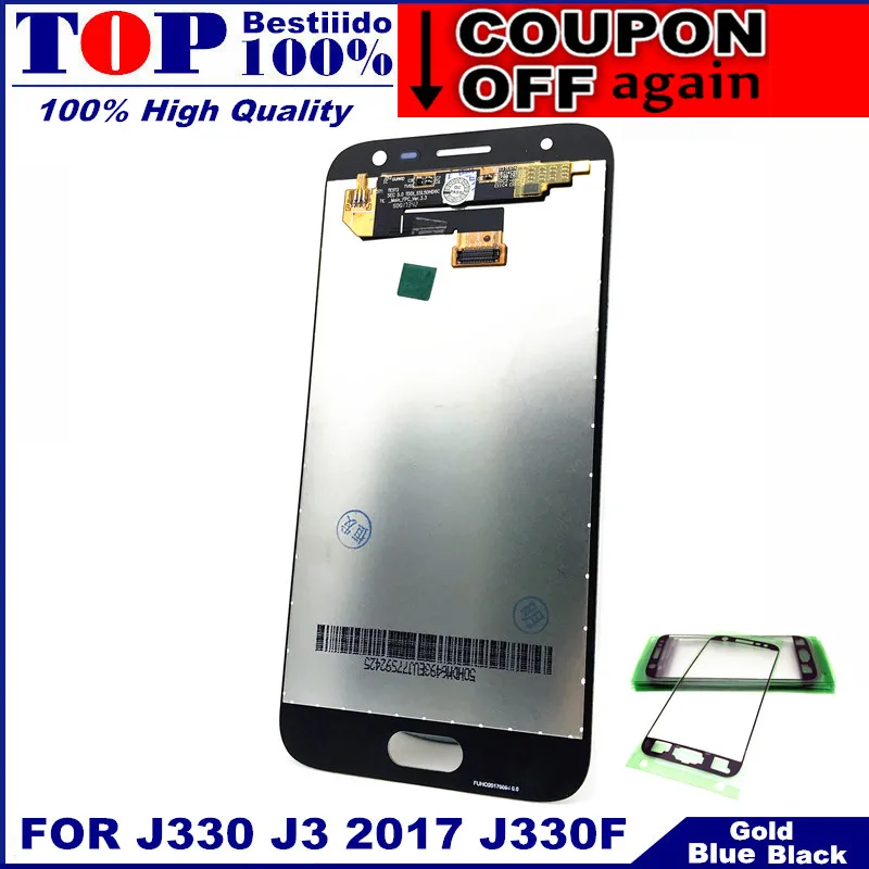 100% Протестировано с регулировкой яркости LCDs для Samsung Galaxy J3 2017 J330 J330F ЖК дисплей