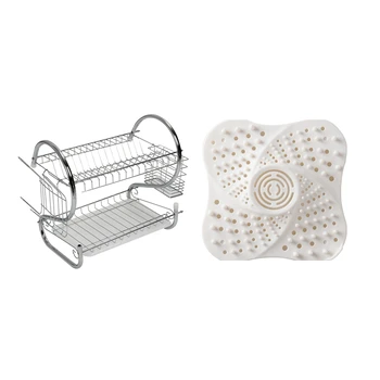 1 Pcs 2-Layer Cutlery Drip Tray Rack & 1 Pcs Floor Drain Cover with Suction Cup Sewer Hair Filter
1 Pcs 2-Layer Cutlery Drip Tray Rack & 1 Pcs Floor Drain Cover with Suction Cup Sewer Hair Filter