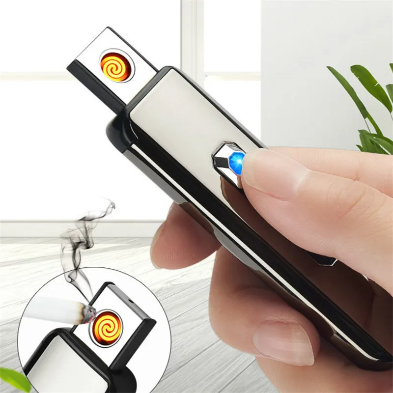 USB Lighter Rechargeable Lighter Push Button Type Double-sided Point Charging lighters Electronic Windproof Cigarette Lighter
USB Lighter Rechargeable Lighter Push Button Type Double-sided Point Charging lighters Electronic Windproof Cigarette Lighter